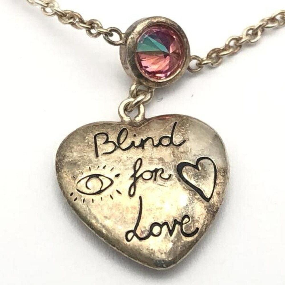 GUCCI Blind for Love Bracelet, Size 17, Silver, Gucci Ag925